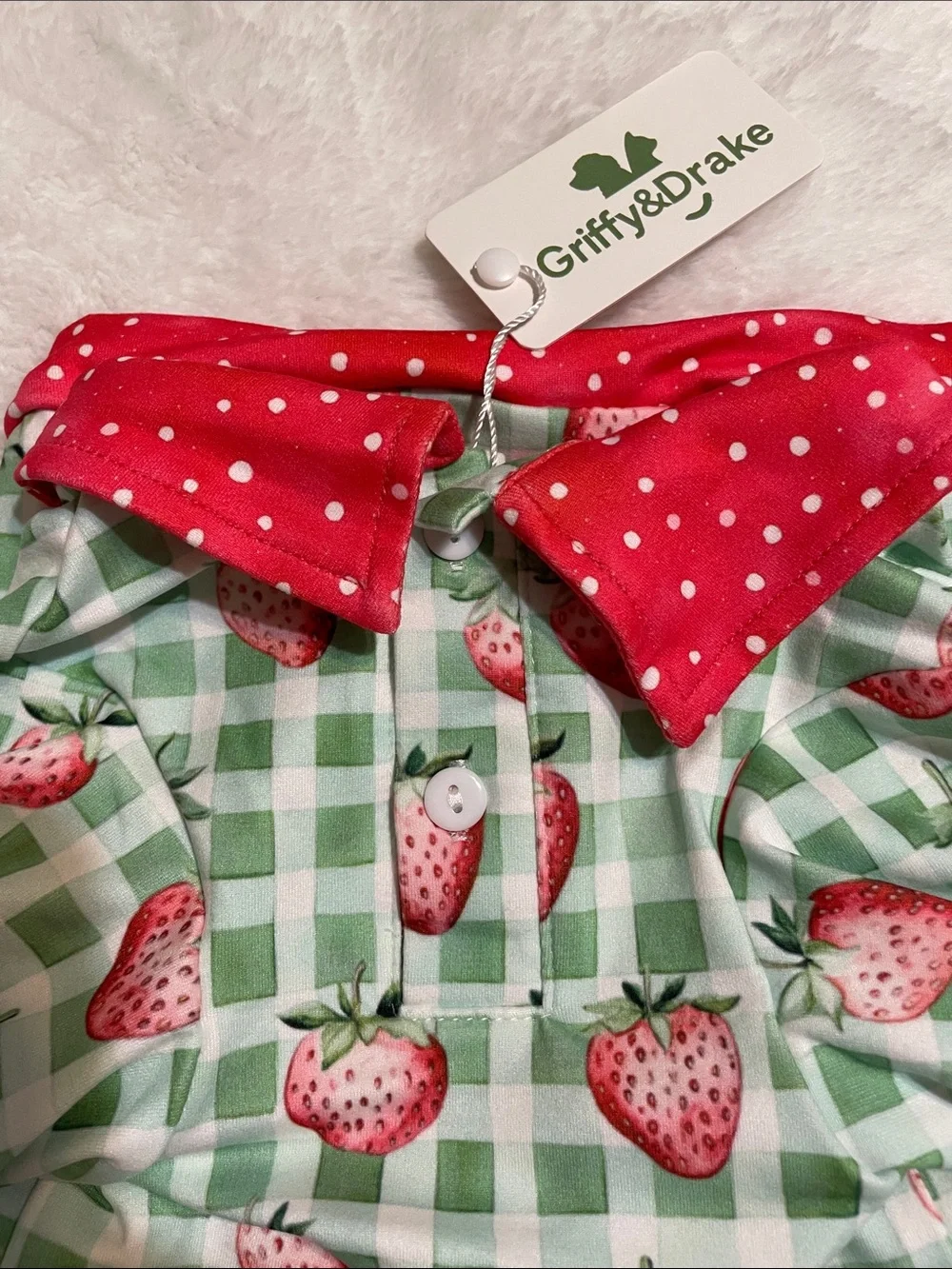 Boutique Strawberry Print Dog Shirt